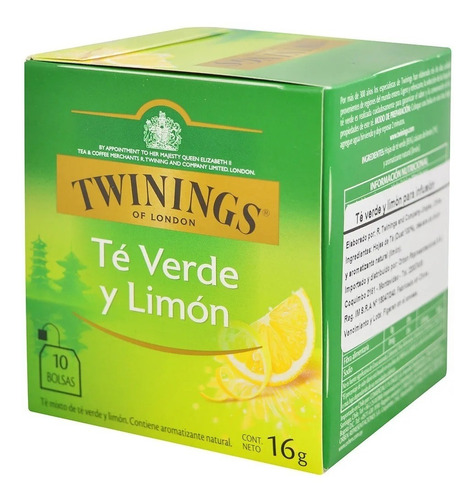 Aromatica Infusion Twinings Te Verde Y Limon 10 Sobres