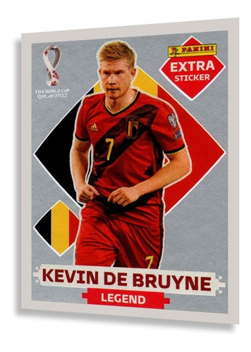 Copa 2022 Figurinha Lendaria Extra Sticker Panini Prata Rara Kevin de Bruyne Personagem FIGURINHA EXTRA LEGEND STICKER PRATA