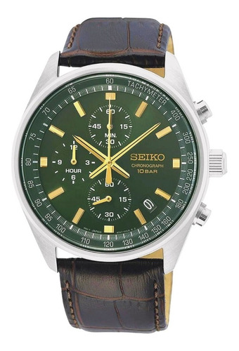 Reloj Seiko Ssb385p1 Chronograph Verde Botella 