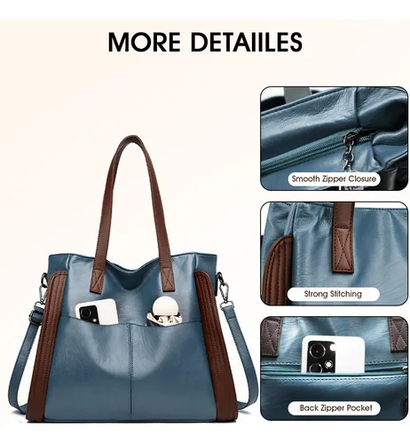 Bolso Grande Para Mujer: Bolso De Mano De Cuero Para iPad, Y