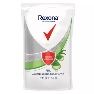 Jabón líquido Rexona Antibacterial Aloe repuesto 220 ml