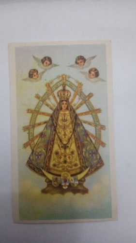 Estampita Virgen Recuerdo De La Gran Mision De Buenos Aires