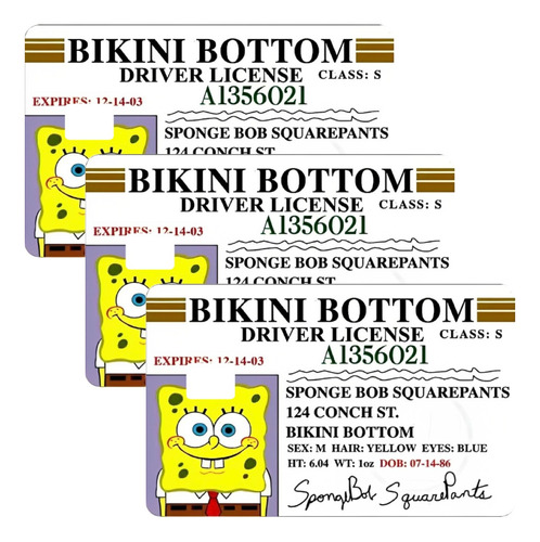Licencia Bob Esponja Sticker Skin Para Tarjetas Bancarias 3u