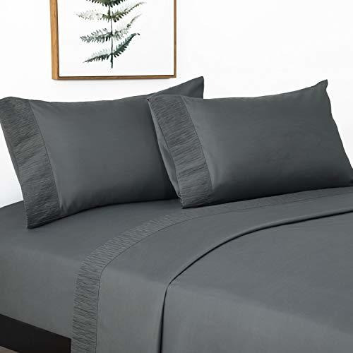 Sabanas Bedsure Para Cama Individual Color Gris 3 Piezas