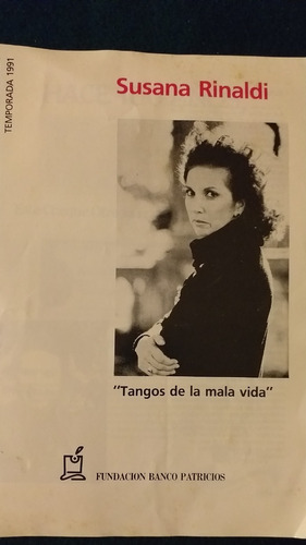 Programa Susana Rinaldi Tangos De La Mala Vida 1991