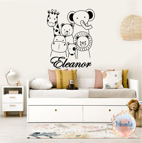 Vinilo Decorativo  Infantil Animales Safari  Personalizado