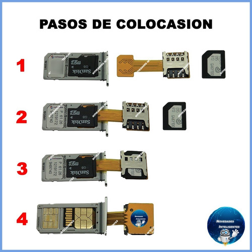 . Adaptador Dual Doble Tarjeta Nano Sim + Tarjeta Micro Sd