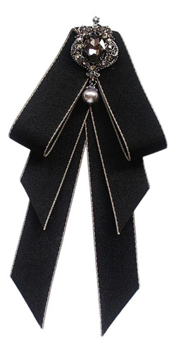 3 Pajarita Preatada Para Mujer, Broche De Estilo Retro Negro