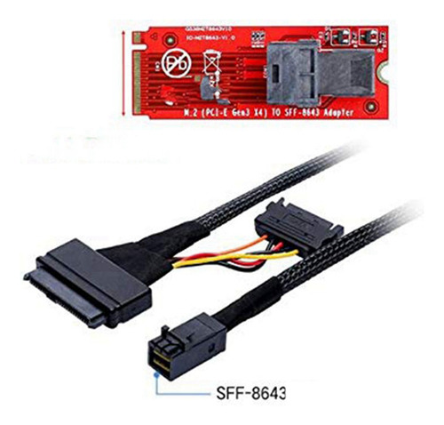 3 Cables Sas Hd Integrados De 12 G A U.2, Sff-8643 A Sff-863