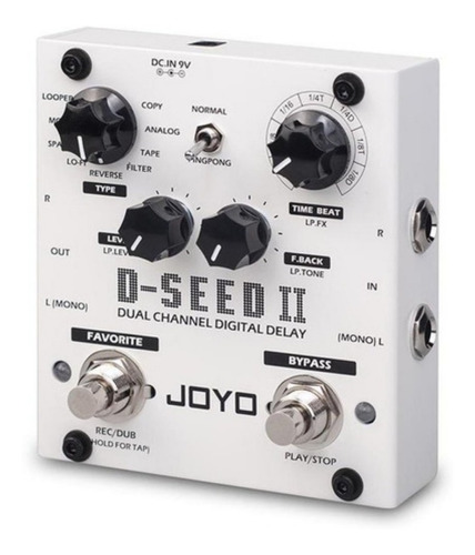 Pedal de efeito Joyo D-Seed II  branco