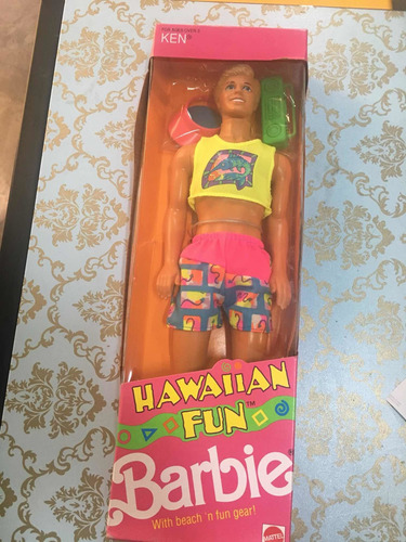 Barbie Ken Hawaiian Fun Praia Beach Antigo 80 90 1990 Loiro