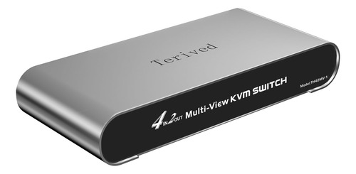 Switch Kvm Multi-view De 4 Computadoras Y 2 Monitores Hdmi