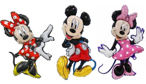 3 Globos Metalizados Mickey O Minnie A Elección