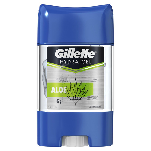 Gel desodorante antitranspirante Hydra Gel Aloe, 82 g, fragancia de aloe vera Gillette