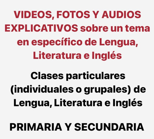 Clases Particulares De Lengua  Y Literatura.