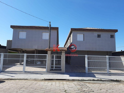 Imagem 2 de 30 de Sobrado Novo À Venda Em Condomínio Fechado Com 2 Dormitórios, Quintal E Garagem Em São Vicente/sp. Por Apenas R$ 230.000,00. Aceita Financiamento! - So0557