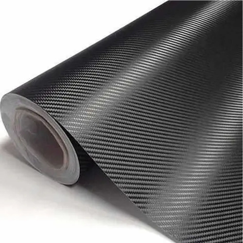 Adesivo Fibra Carbono Envelopamento Automotivo Friso 2 Metro Cor Preto