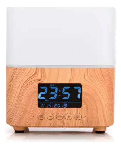 Difusor Eléctrico Y Reloj Digital, Fecha Alarma Y Luz 300 Ml