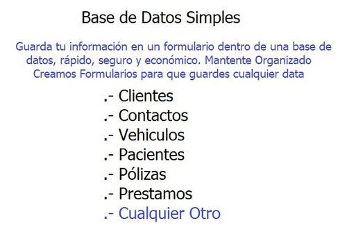 Base De Datos Con Formulario. Organiza Tu Informacion