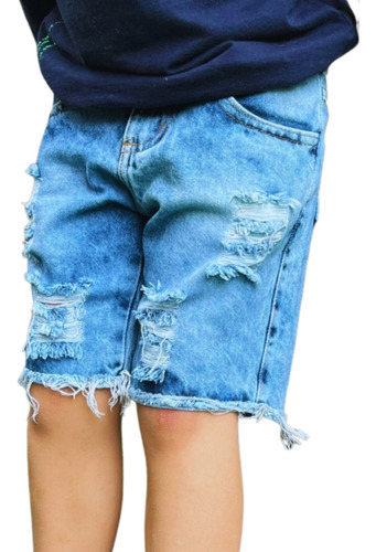 Bermuda Jeans Menino Infantil Bebê Juvenil Da Moda