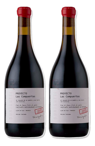 Vino Proyecto Las Compuertas Malbec 5 Suelos Pack X2