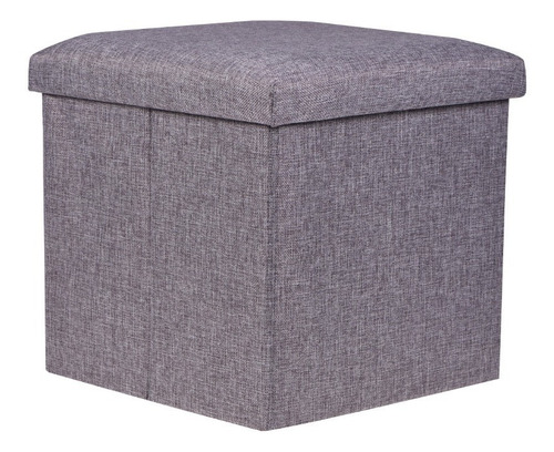 Puff Baul Begônia Cubo Organizador Plegable Gris