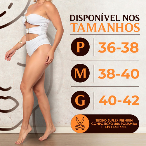 Body Slim Tomara Que Caia Com Bojo Verão Tendência Branco P (36/38)