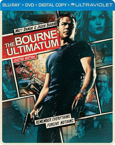 Bourne El Ultimatum Damon Steelbook Pelicula Blu-ray + Dvd