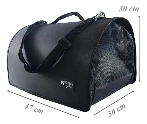Bolsa flexible para mascotas de 30 x 30 x 47 cm, negra, 8 kg