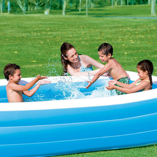 Imagen 3 de 6 de Pileta Inflable Rectangular 54009 Bestway 305 X183x56 Pce