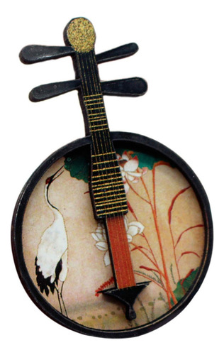 Casa De Muñecas En Miniatura Con Instrumento Musical Yueqin