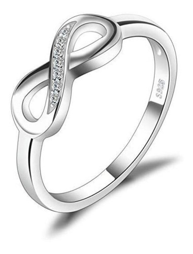 Anillo Infinito Con Zirconia Plata 950