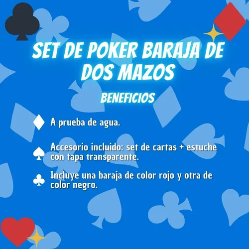 Set De Poker Baraja De Dos Mazos Incluye Estuche En Plástico