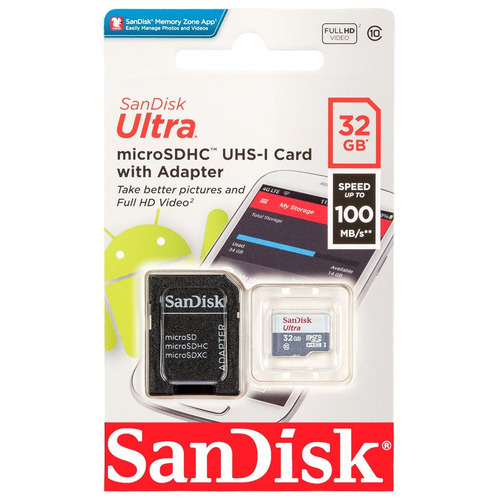 Imagen 7 de 7 de Tarjeta De Memoria Sandisk Ultra Con Adaptador Sd 32gb Sdsqunr-032g-gn3ma