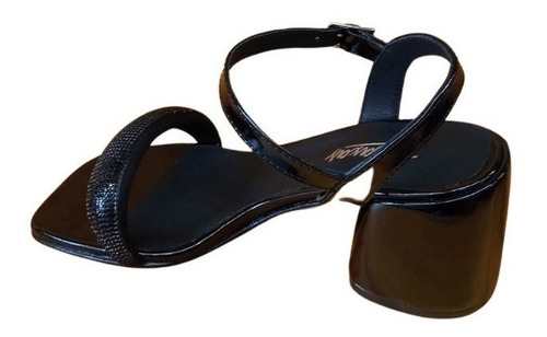 Sandalia Noche Vestir Cuero Strass Abraxas