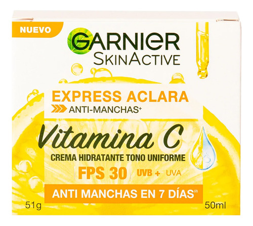 Crema Facial Hidratante Antimanchas Spf 30  Express Aclara