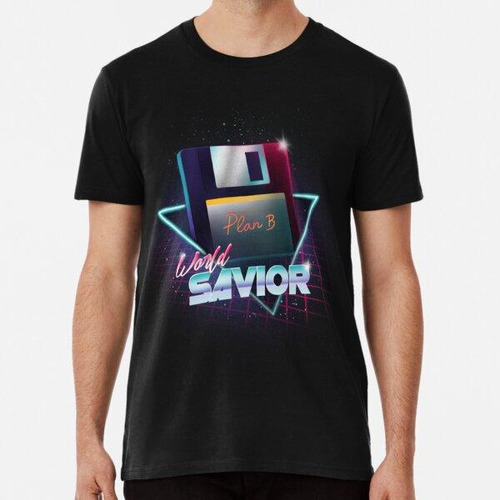 Remera 80s World Savior - Disquete Retro Wave - Computer Gee