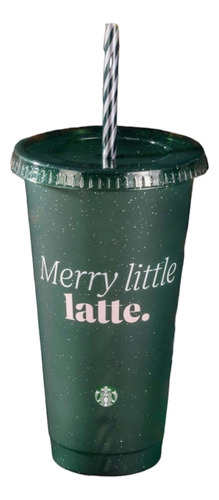 Vaso Reutilizable Starbucks Venti Navidad Glitter Verde