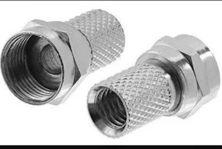 Imagen 2 de 2 de Conector Coaxil Rg6 F Material Bronce Cromado Paquete De 10