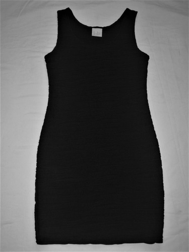 Vestido Negro Corte Clásico Drapeado Talle S