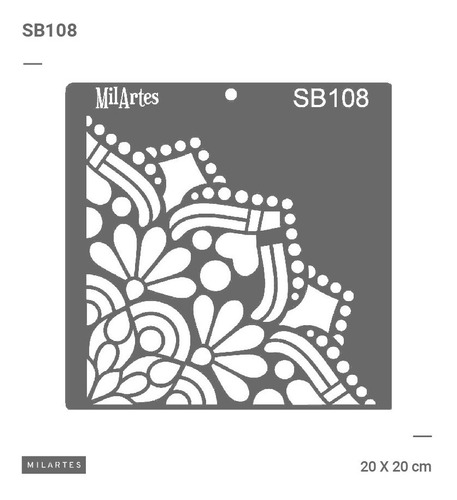 Imagen 1 de 1 de Mil Artes - Stencil Mandala - 20 X 20cm - Sb108