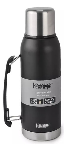 Termo Keep Con Mango Acero Inoxidable 1 L Kuchen Color Negro