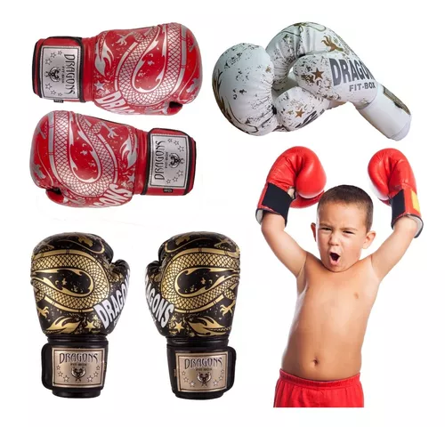 Guante Boxeo Niño Infantil Kick Thai Dragons Premium Mma Box
