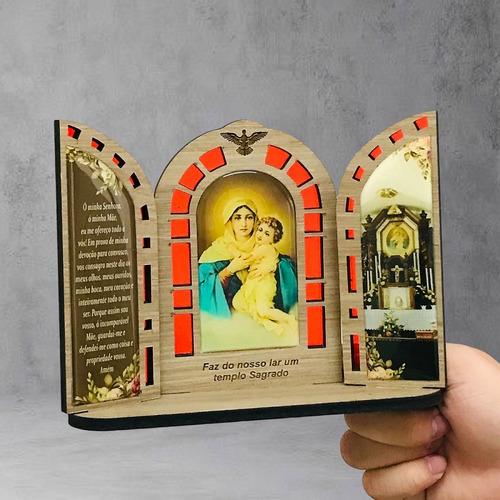Capela Vitral Mãe Rainha Marfim Com Porta