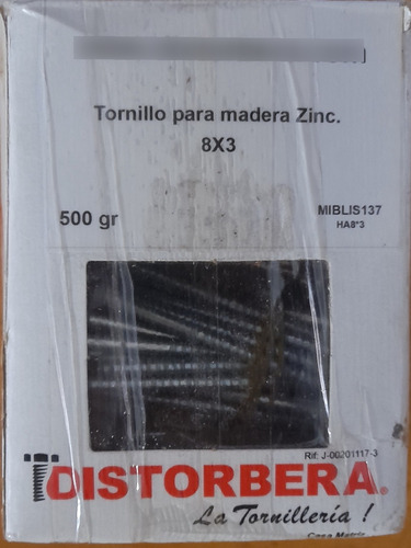 Tornillos De Zing 8x3 Carpintería 