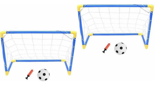 Pack Arco De Fútbol X2+ Pelota+ Bombín Juego De Niños