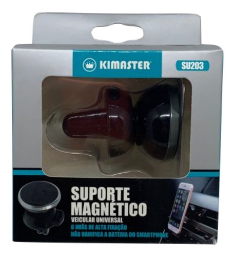 Imagem 4 de 6 de Suporte De Celular Veicular Magnético Articulado Imã Potente