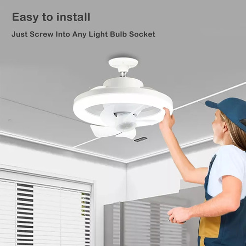 Lampara Led Control Remoto 360° Agita Cabeza Admirador
