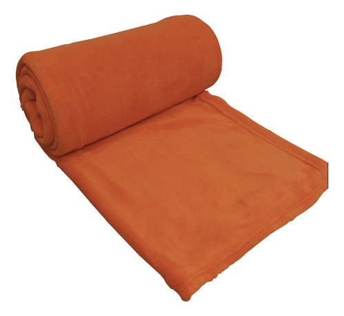 Frazada Mantra Microfibra color naranja con diseño liso de 220cm x 160cm