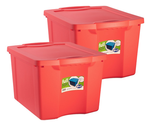 Caja Organizadora X2 Plástica Reforzada Fullbox 120 Lt Wenco